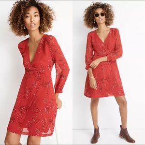 Madewell Hazelwood Wrap-Front Mini Dress in Windswept Floral 0